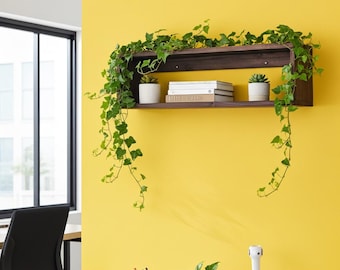 Easy-Mount Cedar Wood Cube Floating Shelf - Quick Install Wall Storage Box, Clip-On Clip-Off Design, Renter-Friendly Shelves Made in USA
