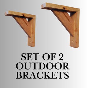 Set of 2 Cedar Window Box Support Brackets, Planter Box Mount for Window & Railing Boxes, Handmade Outdoor Bracket, Farmhouse Garden