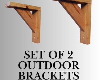 Set of 2 Cedar Window Box Support Brackets, Planter Box Mount for Window & Railing Boxes, Handmade Outdoor Bracket, Farmhouse Garden