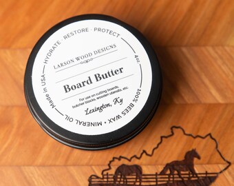Board Butter - Larson Wood Designs / Acabado con cera de abeja y aceite mineral para superficies de madera