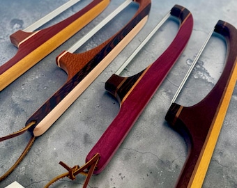 Handmade Inlay Bread Bow Knife Collection, Artisan Wood Knife, Replaceable Blade, Made in Kentucky