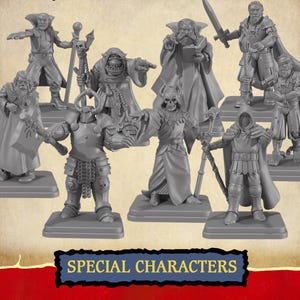 HeroQuest Bosses Special Characters Miniature Set (10 minis, 28 mm oder 32 mm) 3D Gedrucktes Resin