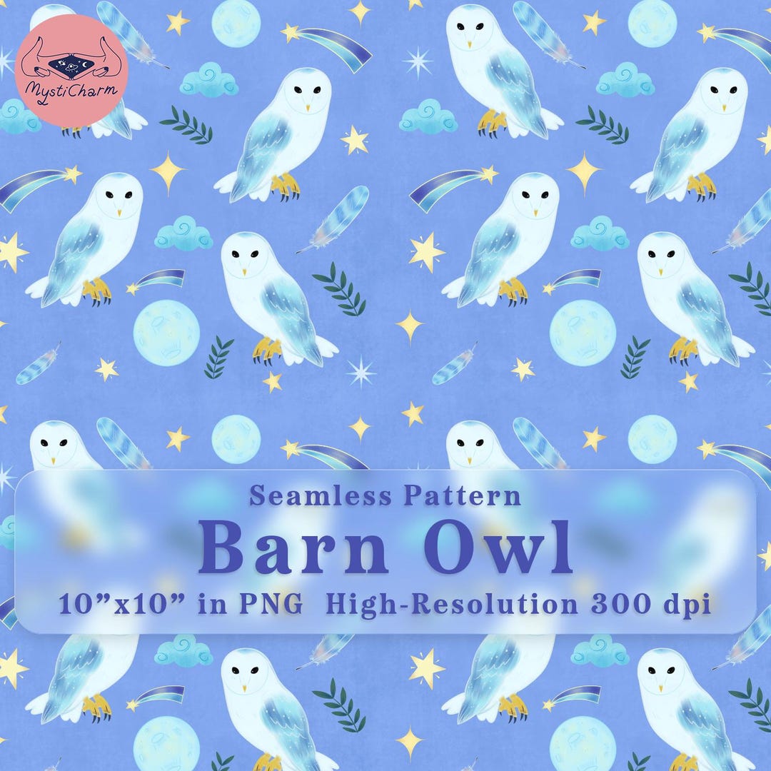 Barn Owl Seamless Pattern Animal Paper Digital Bird Seamless Pattern ...