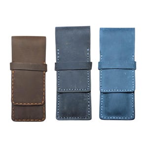 Hand-Stitched Full Grain Leather Crochet Hook Case