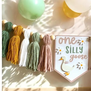 One silly goose highchair banner/One silly goose birthday/first birthday highchair banner/first birthday decor/Silly goose decor/Smash cake
