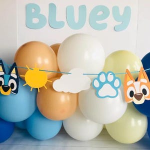Blue Dog Garland/Blue dog party/Heeler birthday party/Dog birthday party/birthday garland