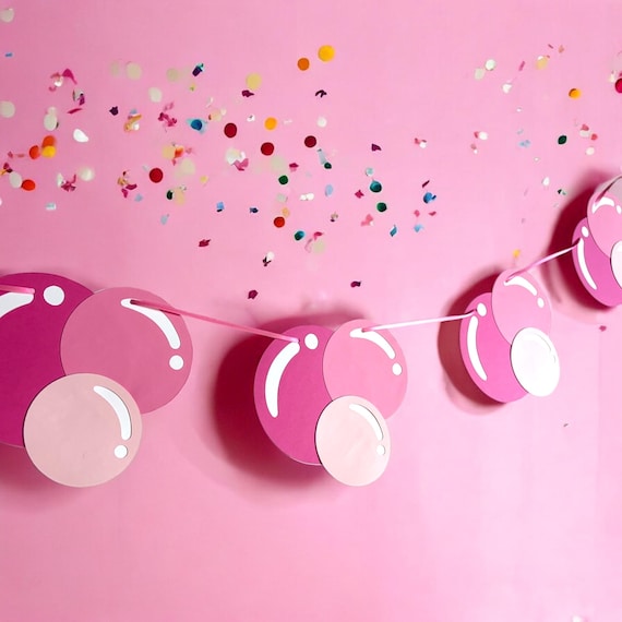 Bubblegum Garland/Bubblegum banner/Candyland party/Candyland birthday/Ms.Rachel party/Ms. Rachel birthday/Candy decor/Candy Baby Shower