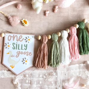 One silly goose highchair banner/One silly goose birthday/first birthday highchair banner/first birthday decor/Silly goose decor/Smash cake