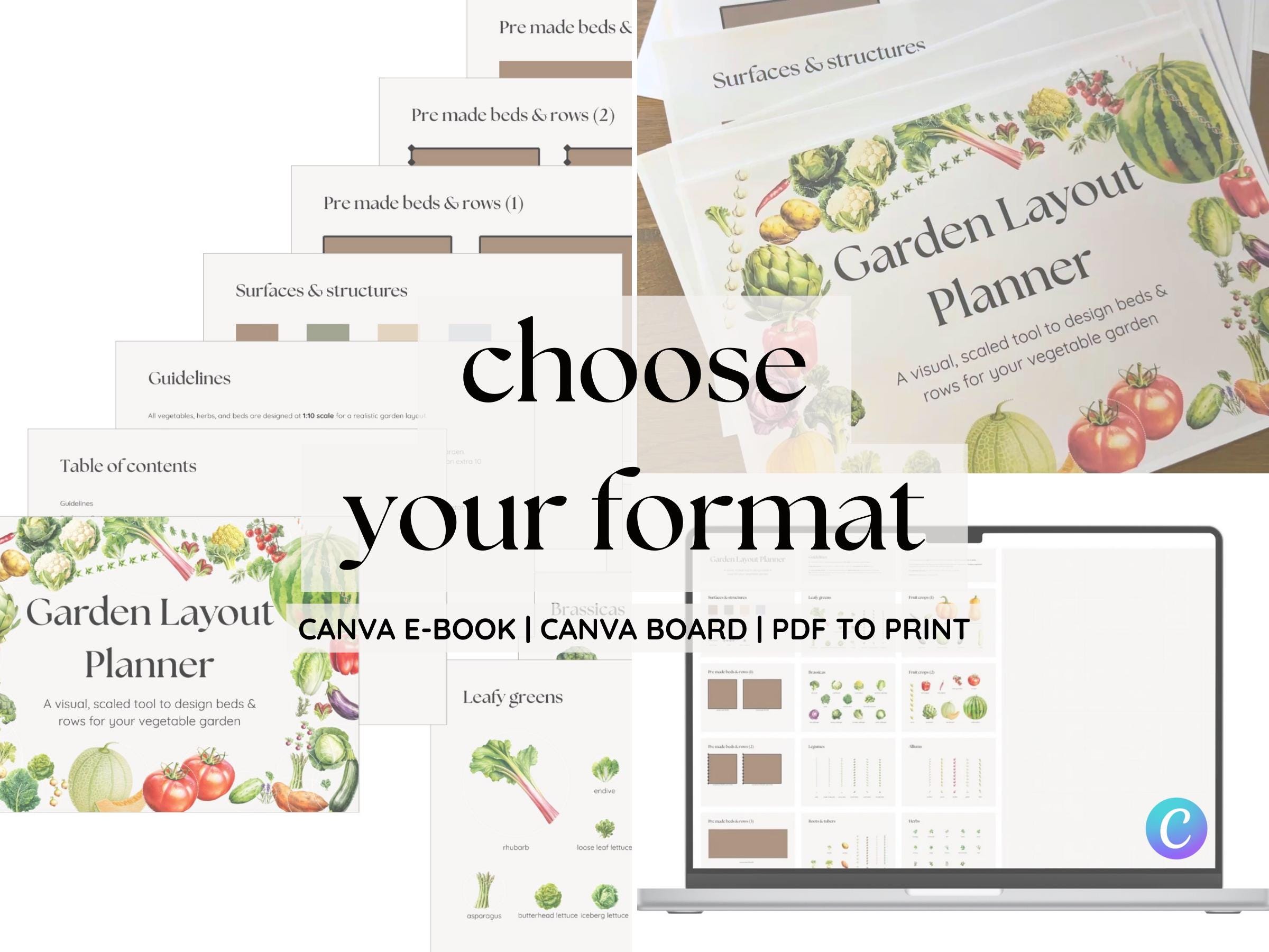 Vegetable Garden Planner | Scaled Layout | Canva & PDF - Etsy