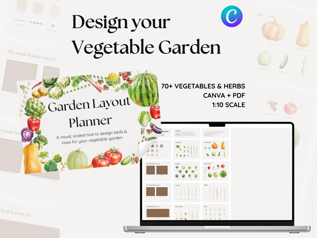 Vegetable Garden Planner | Scaled Layout | Canva & PDF - Etsy