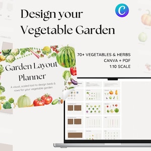Vegetable Garden Planner | Scaled Layout | Canva & PDF