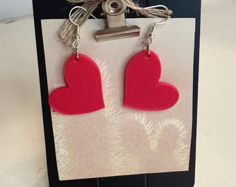 Pendientes colgantes de corazón rojo, joyería romántica llamativa, para uso diario.