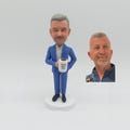 Custom Boss Bobblehead from Photo with Suit and Coffee MugGift for Retirement BirthdayOffice Desk