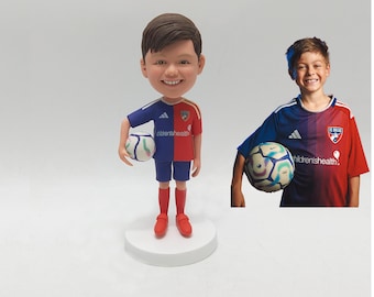Custom Soccer Bobblehead for Kids Personalized Sports Figurine from Photo Youth Football Player Gift for Birthday or Team Celebration