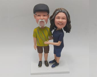 custom bobbleheads ,bobble heads couple,bobbleheads action figures, Anniversary Gifts for couple/parents,wedding cake topper,custom figurine