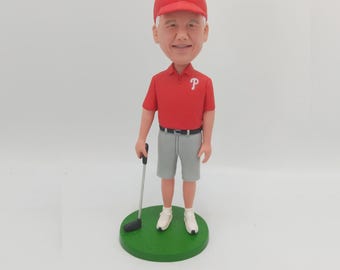 Custom golfer bobbleheads, personalised golfer 3D statues, custom golfer bobbleheads birthday gifts, Christmas prize for best golf players