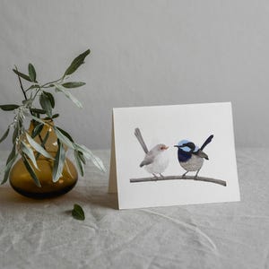 Lot de 10 superbes cartes de voeux d'art dessin fée troglodyte en édition limitée, oiseau indigène d'Australie, toutes les occasions, anniversaire, cartes de remerciement