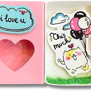 Streichholzschachtel-Liebeskarte - Einzigartige handgemachte Grußkarte für Jahrestag und Valentinstag - Überraschungs-Liebesgeschenk für Paar, Frau, Ehemann