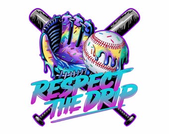 BASEBALL Drip PNG, Baseball SVG, Baseball Shirt ,Baseball Mom, Respect the drip png, Ice Cream Drip, Baseball game day, Digital Download