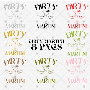 Dirty Martini Social Club PNG | Dirty Martini PNGSVG Design |  Martini Lover Gift Crewneck | Preppy Cocktail Pullover | TiniTime Martini Art