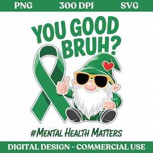 ¿Estás bien, amigo? La salud mental importa SVG PNG / Descarga digital de concienciación sobre la ansiedad / Diseño de apoyo a la salud mental de la mujer