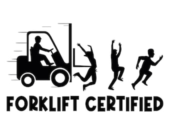 Funny Forklift Operator Retro Design, SVG PNG EPS Files (Digital Download)
