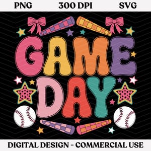 Game Day Baseball PNG - Glitter Baseball svg, Softball Game Day Png, Baseball Mama svg, Baseball Mom Png File With Baseball Glove, Softball