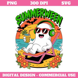 Summerween Png Svg, Funny Summer-ween Png Svg, Summerween Horror Characters Png, Spooky Summer, Halloween Gift Svg, Year-Round, Beach Skelly