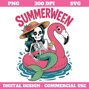 Summerween Png Svg, Funny Summer-ween Png Svg, Summerween Horror Characters Png, Spooky Summer, Halloween Gift Svg, Year-Round, Beach Skelly