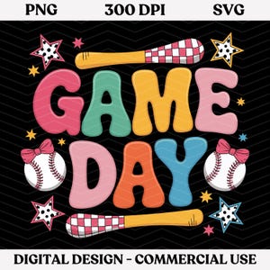 Game Day Baseball PNG - Glitter Baseball svg, Softball Game Day Png, Baseball Mama svg, Baseball Mom Png File With Baseball Glove, Softball