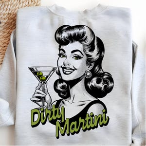 Dirty Martini Social Club PNG | Dirty Martini EST 1925 Design |  Martini Lover Gift Crewneck | Preppy Cocktail Pullover | Dirty Martini Art