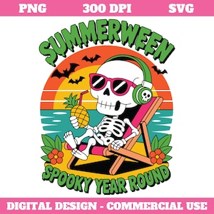 Summerween Spooky Year Round Png Svg, Funny Summer-ween Png , Summerween Horror Characters Png, Spooky Summer, Halloween Gift, Year-Round
