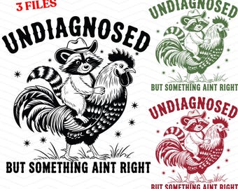 Mental Health Rooster PNG SVG | Raccoon Cowboy Art (Digital Download)