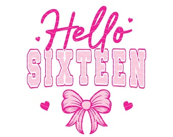 Coquette Bow 16th Birthday PNG SVG, Sweet Sixteen Design