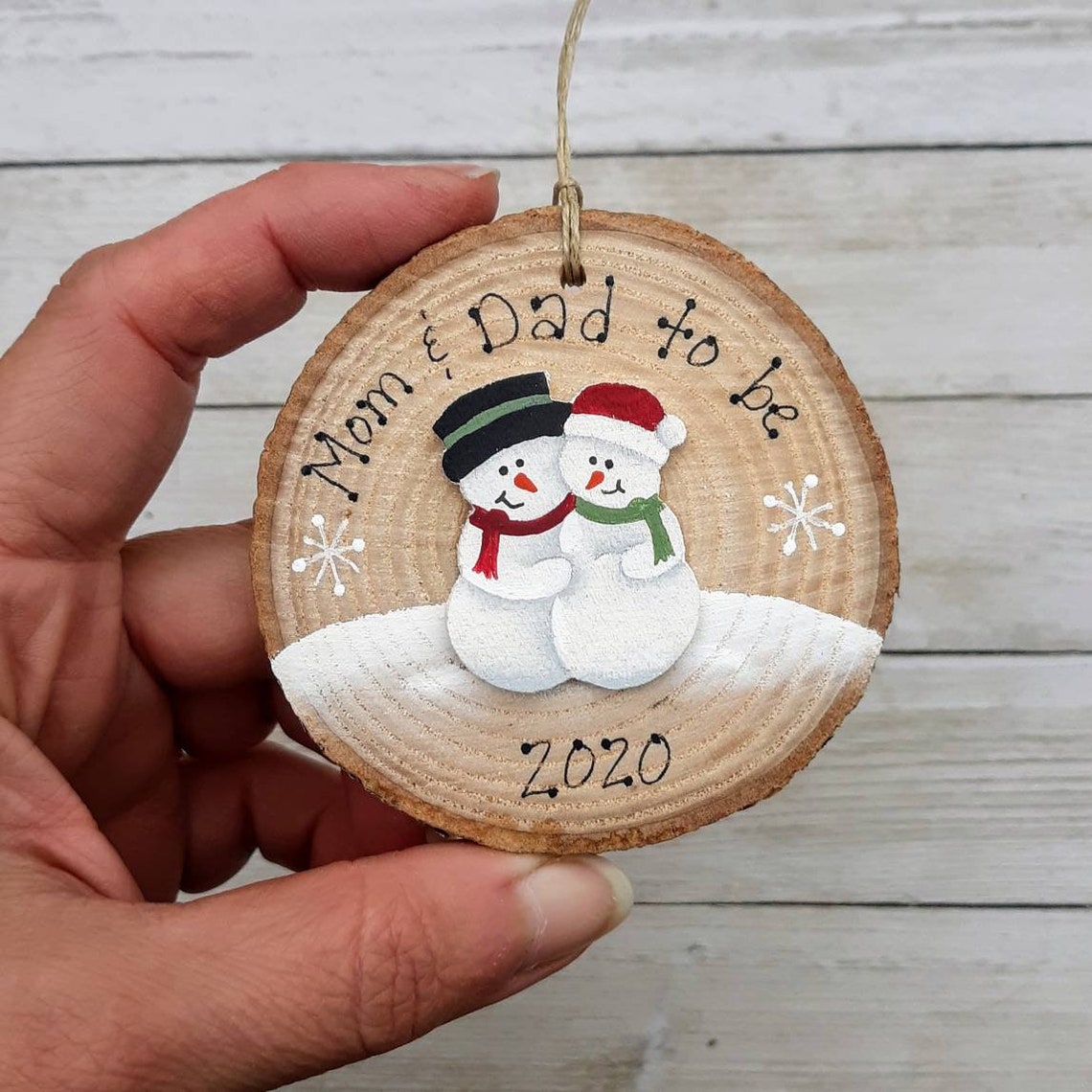 Pregnancy Ornament Expecting Pregnant Snowman Couple Etsy