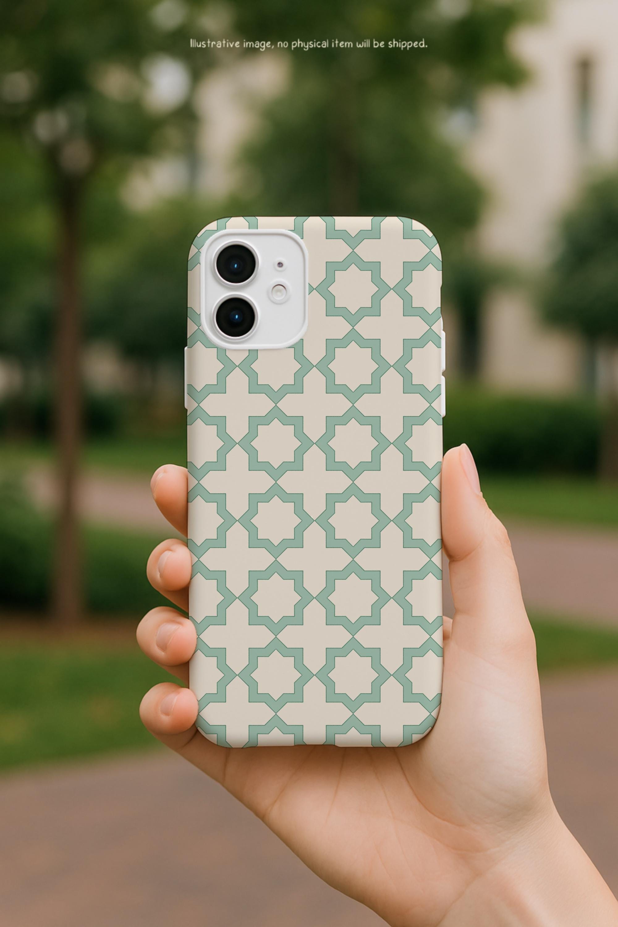 Islamic Geometric Seamless Pattern - Beige and Mint Green Digital Paper ...
