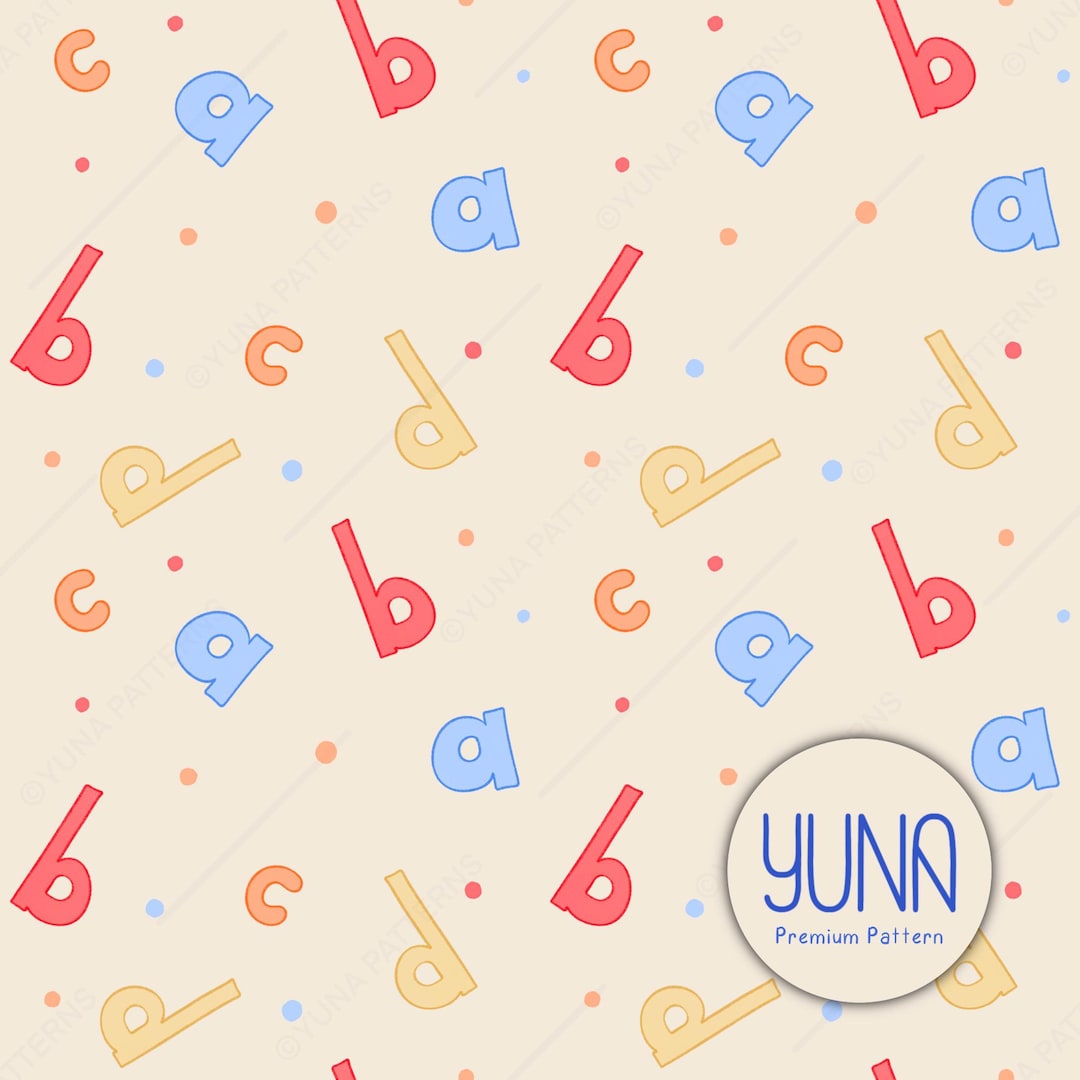 Alphabet Seamless Repeat Pattern, Hand-drawn ABC Digital Paper ...