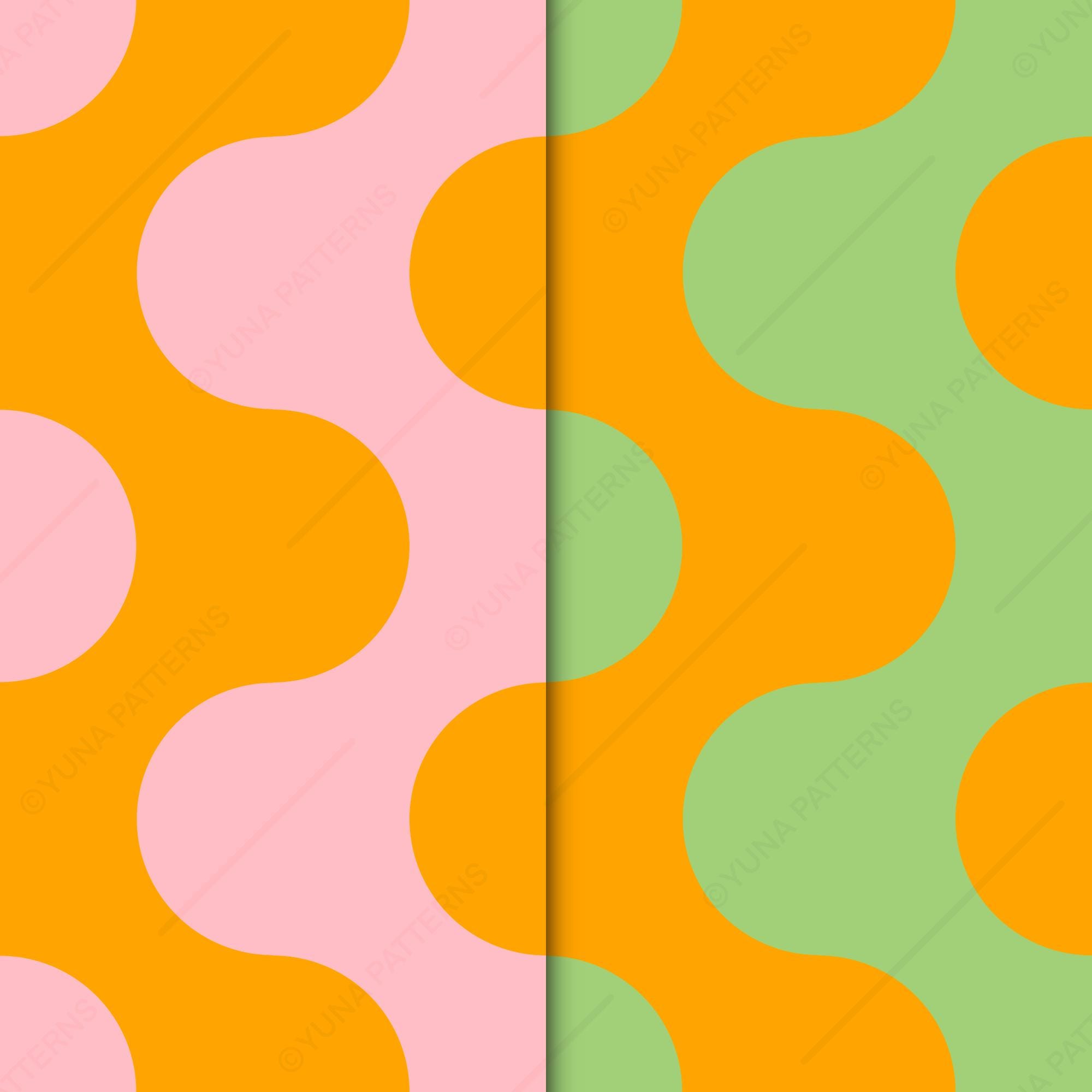 Retro Wavy Lines Seamless Pattern, Groovy 70s Design, Bold Mid Century ...