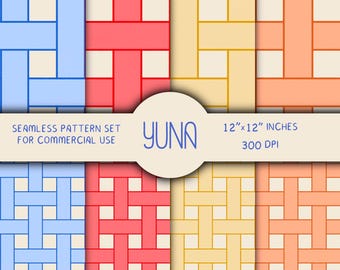 Basket Weave Digital Seamless Pattern, Download File for Prints & Scrapbooks, Commercial Use