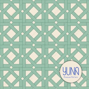 Sage Green Geometric Seamless Pattern, Islamic Lattice Digital Paper, Commercial Use File