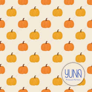 Herbst orange und gelbe Kürbisse Muster - sich wiederholendes Kürbis digitales Papier, Herbst digitale Download-Datei für kommerzielle Nutzung