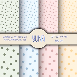 Zachte pastelkleurige stippen naadloze herhalingspatronen – digitaal aquarelpapier, minimaal herhalend ontwerp voor commercieel gebruik, thema babyshower