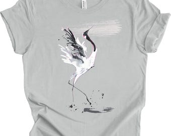 Blue Heron T-Shirt: Watercolor Bird Art, Nature Lover Gift