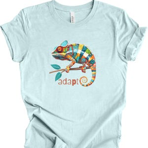 Colorful Chameleon Tee: Rainbow Lizard Graphic T-Shirt