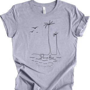 Camiseta de vacaciones en la playa, camiseta con palmeras, camiseta de paraíso oceánico, camiseta de verano tropical, camiseta de viaje, regalo, ropa de vacaciones, camiseta de playa, océano, paraíso