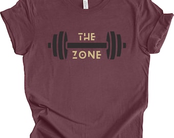 The Zone Workout Shirt – Unisex Gym T-Shirt for Fitness & Weightlifting, Dumbbell Exercise Tee, Athletic Apparel for Men and Women