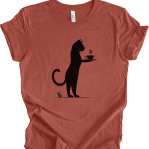 Tshirt Cat Coffee Tshirt Cat Lover Tee Coffee Lover Tee Funny Cat Shirt Animal Lover Gift Cat Mom Dad Gift for Barista Funny Shirt Caffeine