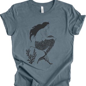 Tshirt Mermaid Lover Gift Cool Mermaid Tee Beach Shirt Mermaid Ocean Graphic Tee Underwater Creature Shirt Sea Life Gift Saltwater Top Her