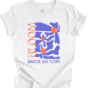 Paris Flower Market T-Shirt: Botanical Bloom Tee, Nature Lover Gift