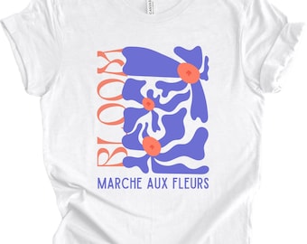 Camiseta del Mercado de Flores de París: Camiseta con flores botánicas, regalo para amantes de la naturaleza